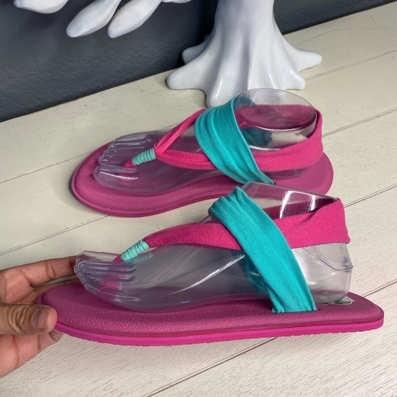 Sanuk Thong Flats Sandals Size 6-7 Yoga Mat Sling - Picture 4 of 7